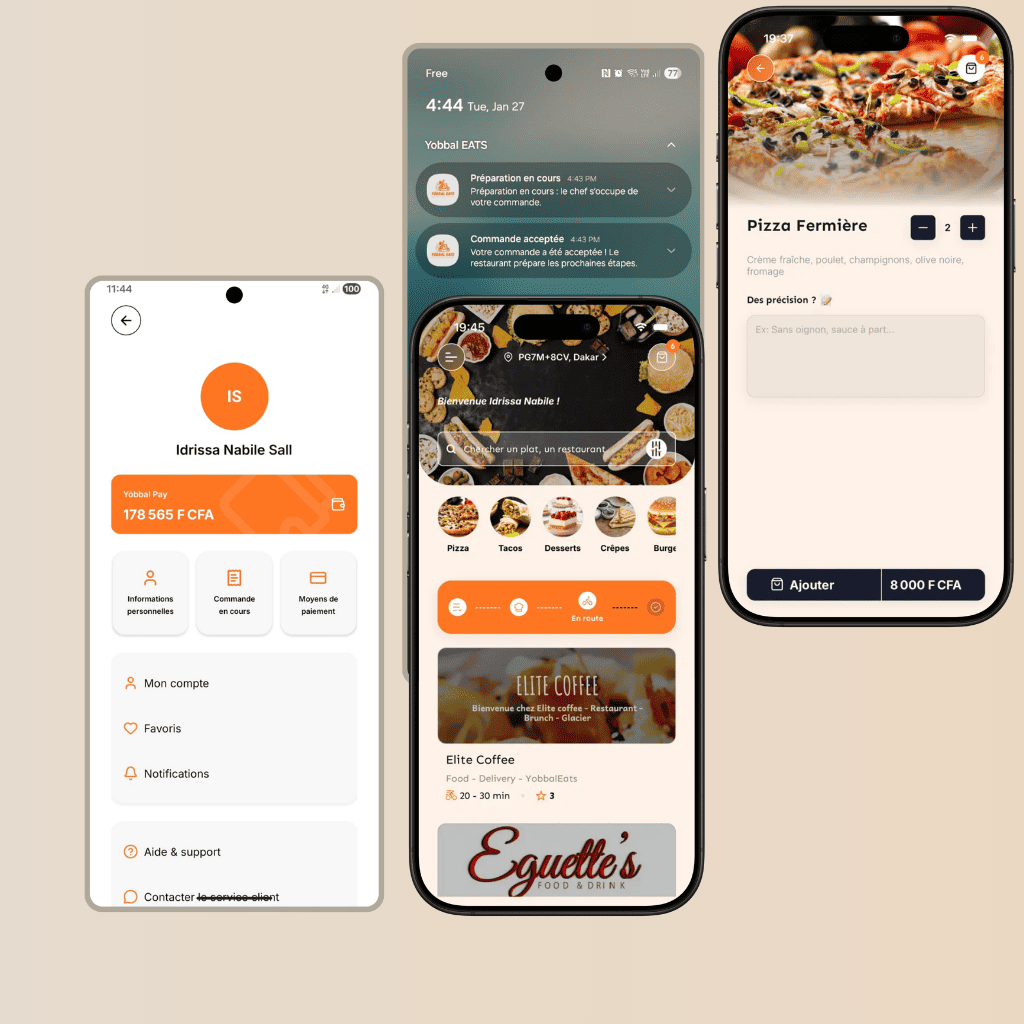 Aperçu de l'application Yóbbal Eats